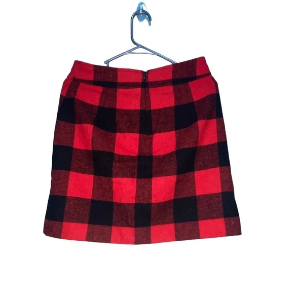 J. Crew Red & Black Buffalo Check Plaid Mini Skirt, Size 4 - Picture 3 of 6